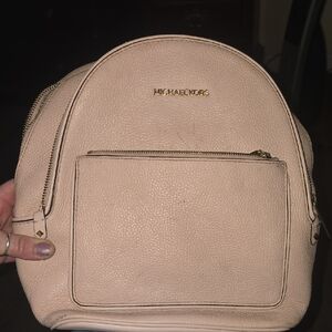 Michael Kors Beige Leather Backpack